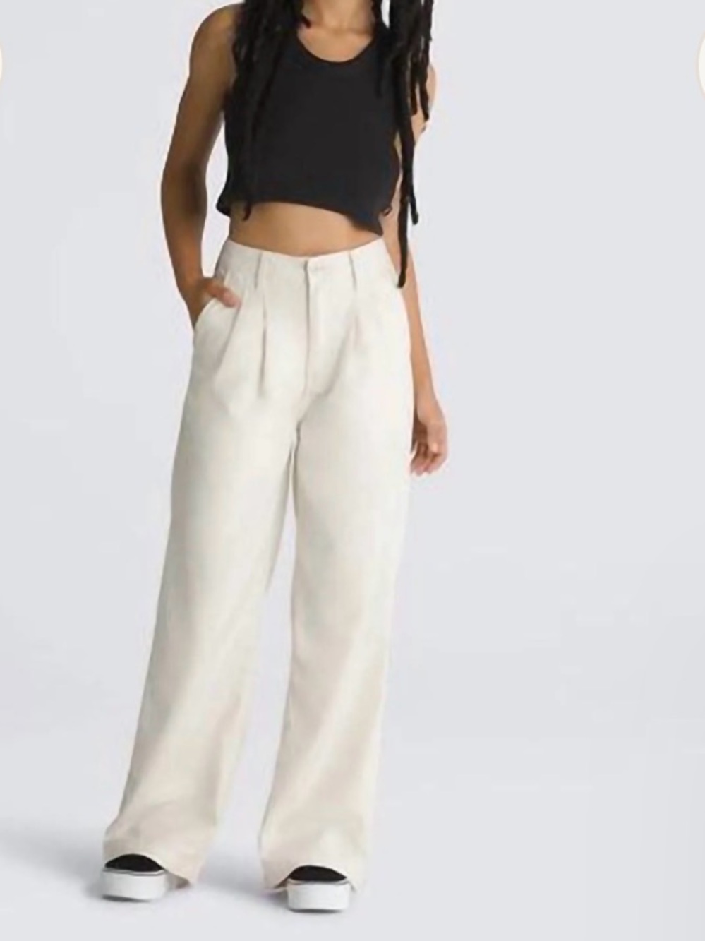 Vans Alder relaxed pleated pants cream ladies 27 New tags